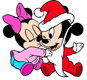 Baby Minnie kissing Baby Mickey