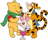 Winnie the Pooh, Tigger, Piglet singing carols