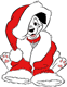 Dalmatian puppy as Santa Claus