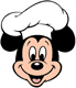 Mickey Mouse wearing a chef's hat