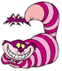 Cheshire Cat raising eyebrows, ears like a hat