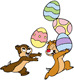 Chip and Dale carrying Easter eggs