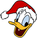 Donald Duck wearing santa hat