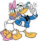 Classic Donald & Daisy Duck fist bumping