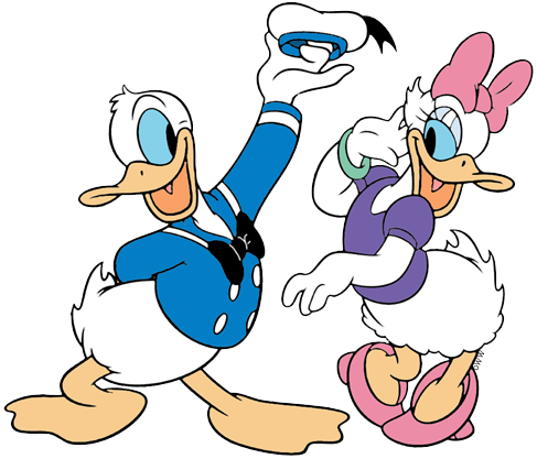 all-original. transparent images of Classic Donald and Daisy dancing, posin...