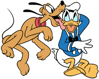 Classic Pluto licking Donald's cheek