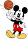 Classic Mickey spinning a basketball