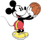 Mickey Mouse playing basketball