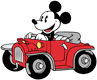 Mickey Mouse driving his car
