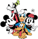 Mickey, Mickey, Goofy, Donald and Pluto