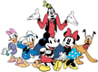 Mickey, Mickey, Goofy, Donald, Daisy and Pluto