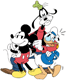 Classic Mickey Mouse, Goofy and Donald Duck