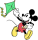 Classic Mickey flying a kite