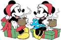 Classic Minnie, Mickey drinking hot cocoa