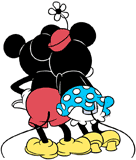 Classic Mickey and Minnie Mouse, back view