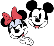 Classic Mickey and Minnie winking