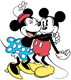 Mickey, Minnie hugging