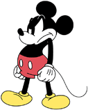 Classic Mickey Mouse angrily clenching his fists