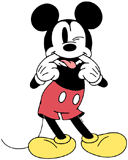 Classic Mickey Mouse pulling a face
