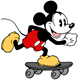 Classic Mickey on his skateboard