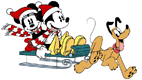 Classic Mickey, Minnie, Pluto sled