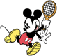 Classic Mickey playing tennis