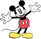 Mickey Mouse standing with open arms