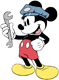 Mickey holding a wrench