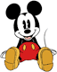 Mickey sitting down