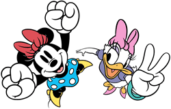 Classic Minnie & Daisy looking up