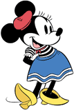 Classic Minnie Mouse wearing a beret in French style