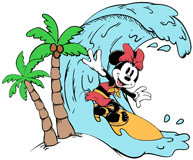 Classic Minnie Mouse surfing