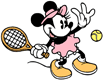 Minnie Mouse playing tennis