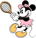 Minnie Mouse playing tennis