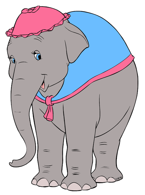 all-original. transparent images of Dumbo, Mrs. Jumbo and the Stork. 
