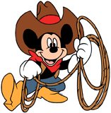 Cowboy Mickey Mouse with his lasso