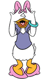 Daisy Duck covering her eyes