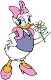 Daisy Duck holding a daisy