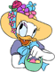 Daisy Duck dressed up for Easter