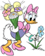 Daisy Duck picking flowers