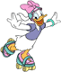 Daisy Duck rollerskating