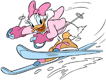 Daisy Duck skiing