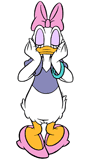 Daisy Duck with her eyes closed