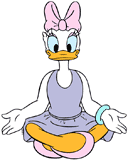 Daisy Duck doing yoga