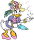 Daisy Duck in a spring rain