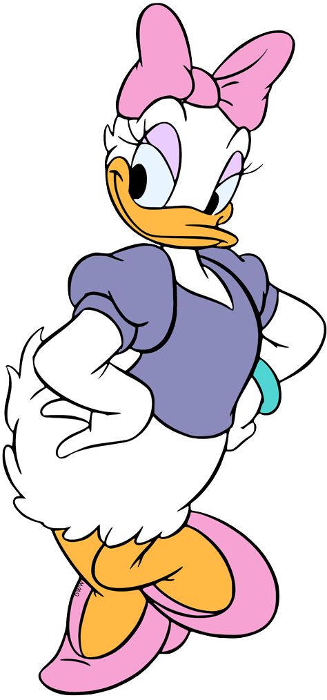 all-original. transparent images of Disney's Daisy Duck posing, admiri...