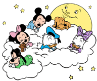 Disney Babies sleeping on a cloud