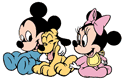 Baby Pluto, Mickey, Minnie