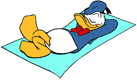 Donald Duck on beach