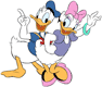 Daisy, Donald waving